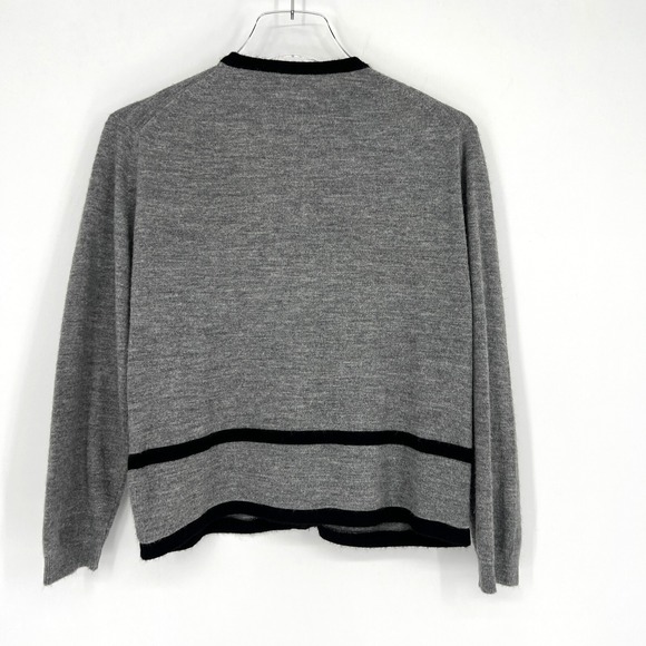 Vtg Talbott Givenchy Design Cardigan Womens M Gray 60s Retro Preppy Capsule - Picture 3 of 7